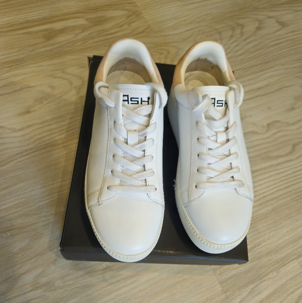 ASH platform sneakers, white color and beige...use twice, looks like new size 37